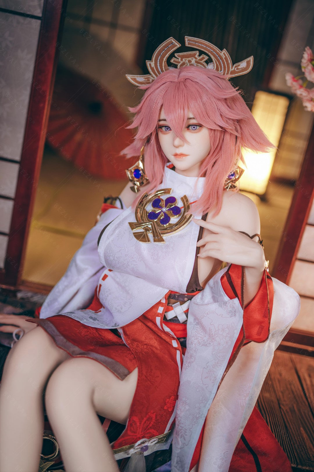 Yae Miko muñeca sexual (Bezlya Doll Copa E de 155 cm (silicona 2,2 CF)