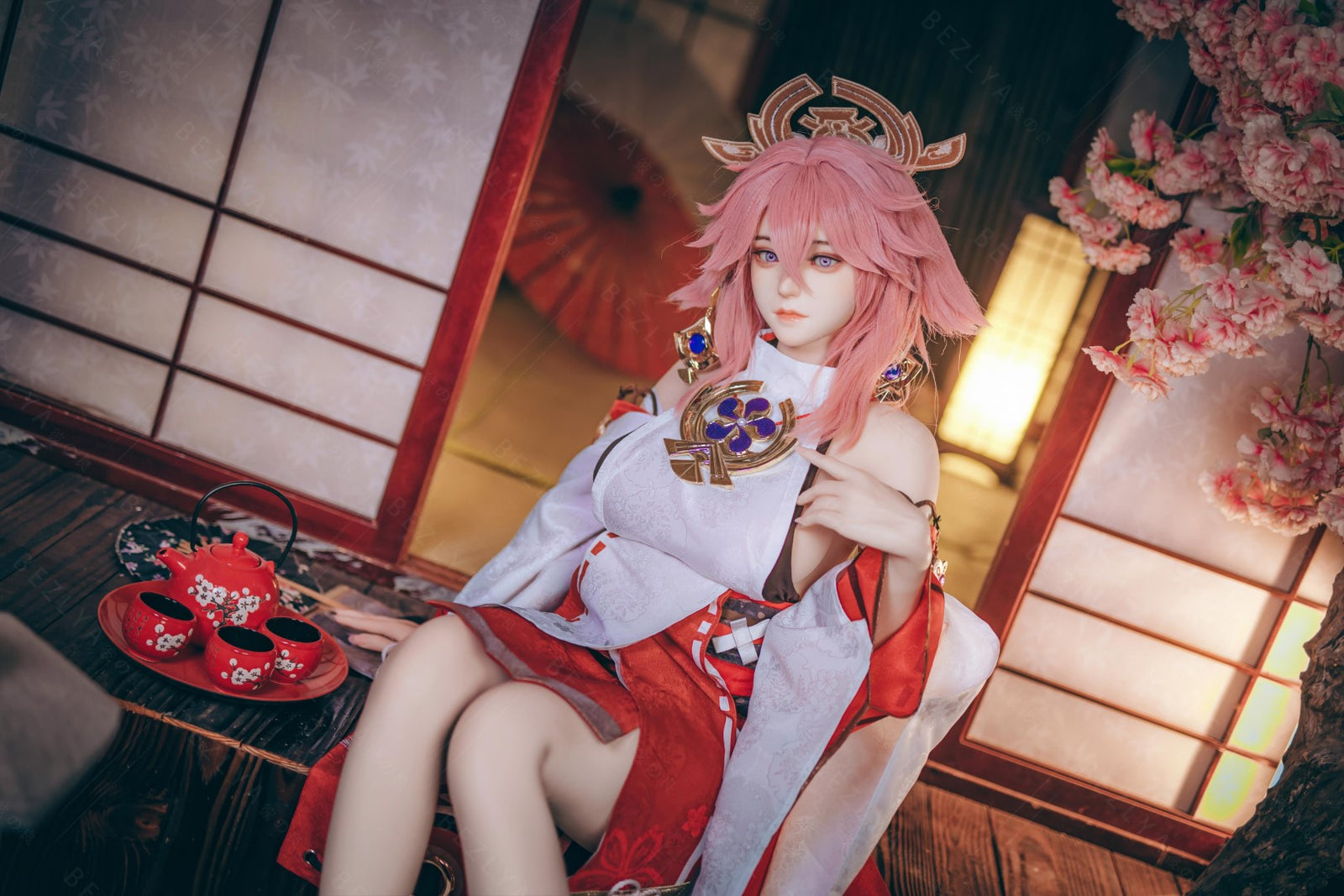 Yae Miko muñeca sexual (Bezlya Doll Copa E de 155 cm (silicona 2,2 CF)