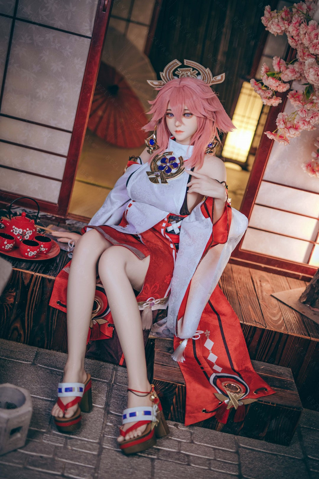 Yae Miko muñeca sexual (Bezlya Doll Copa E de 155 cm (silicona 2,2 CF)