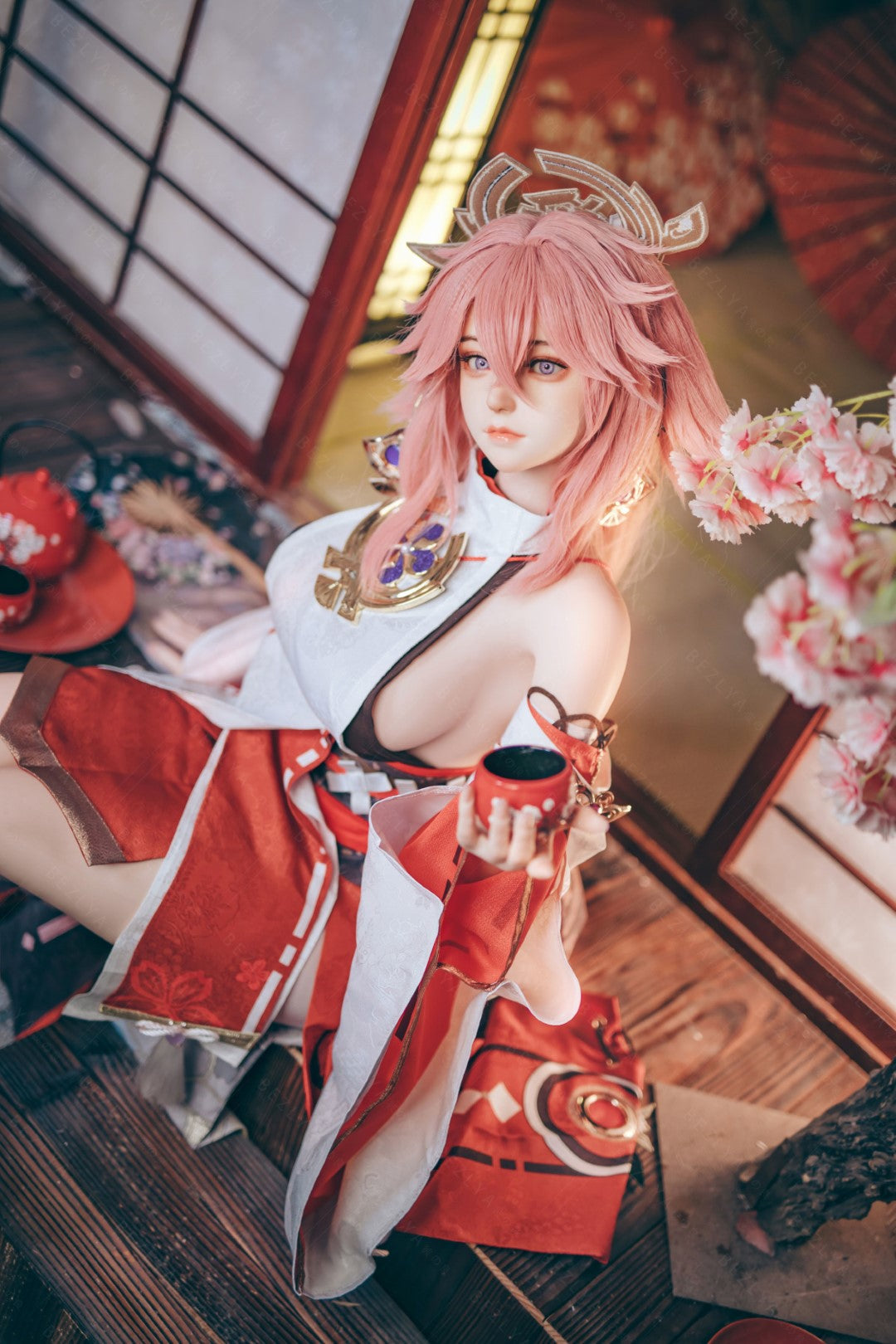 Yae Miko muñeca sexual (Bezlya Doll Copa E de 155 cm (silicona 2,2 CF)