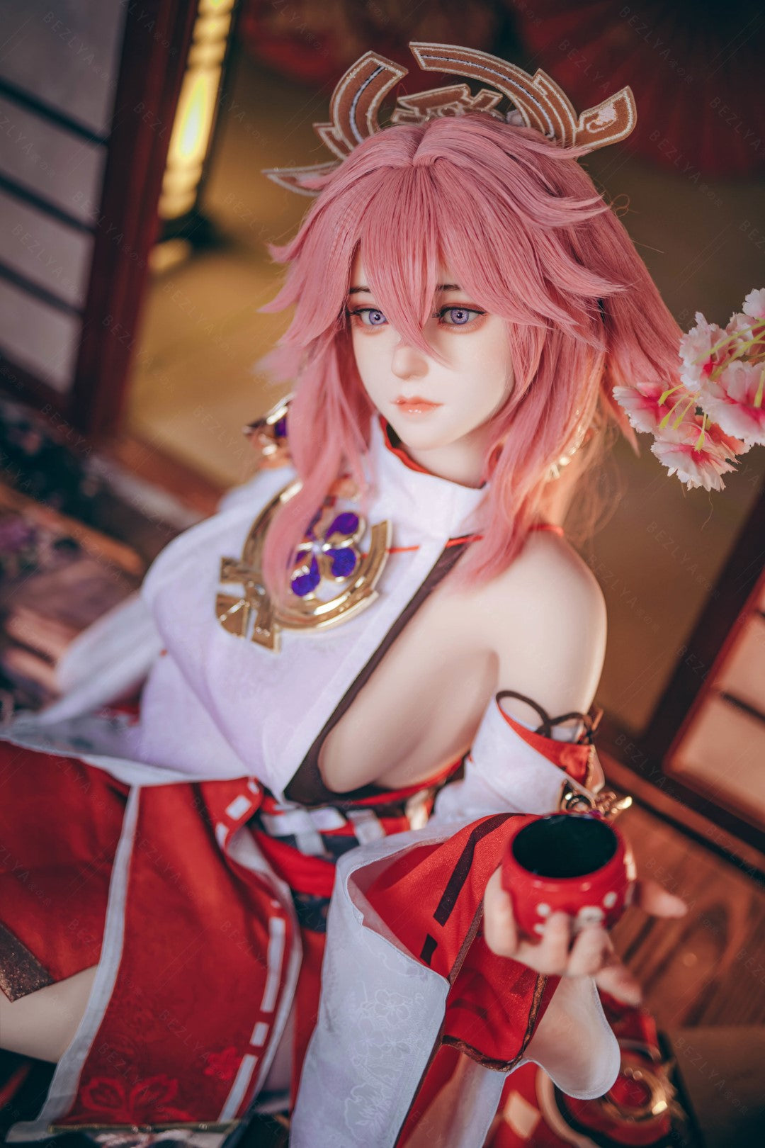 Yae Miko muñeca sexual (Bezlya Doll Copa E de 155 cm (silicona 2,2 CF)