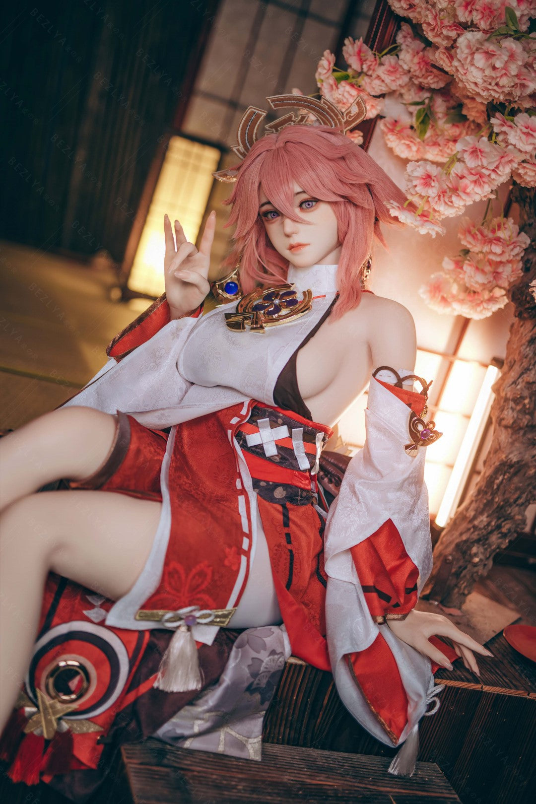 Yae Miko muñeca sexual (Bezlya Doll Copa E de 155 cm (silicona 2,2 CF)