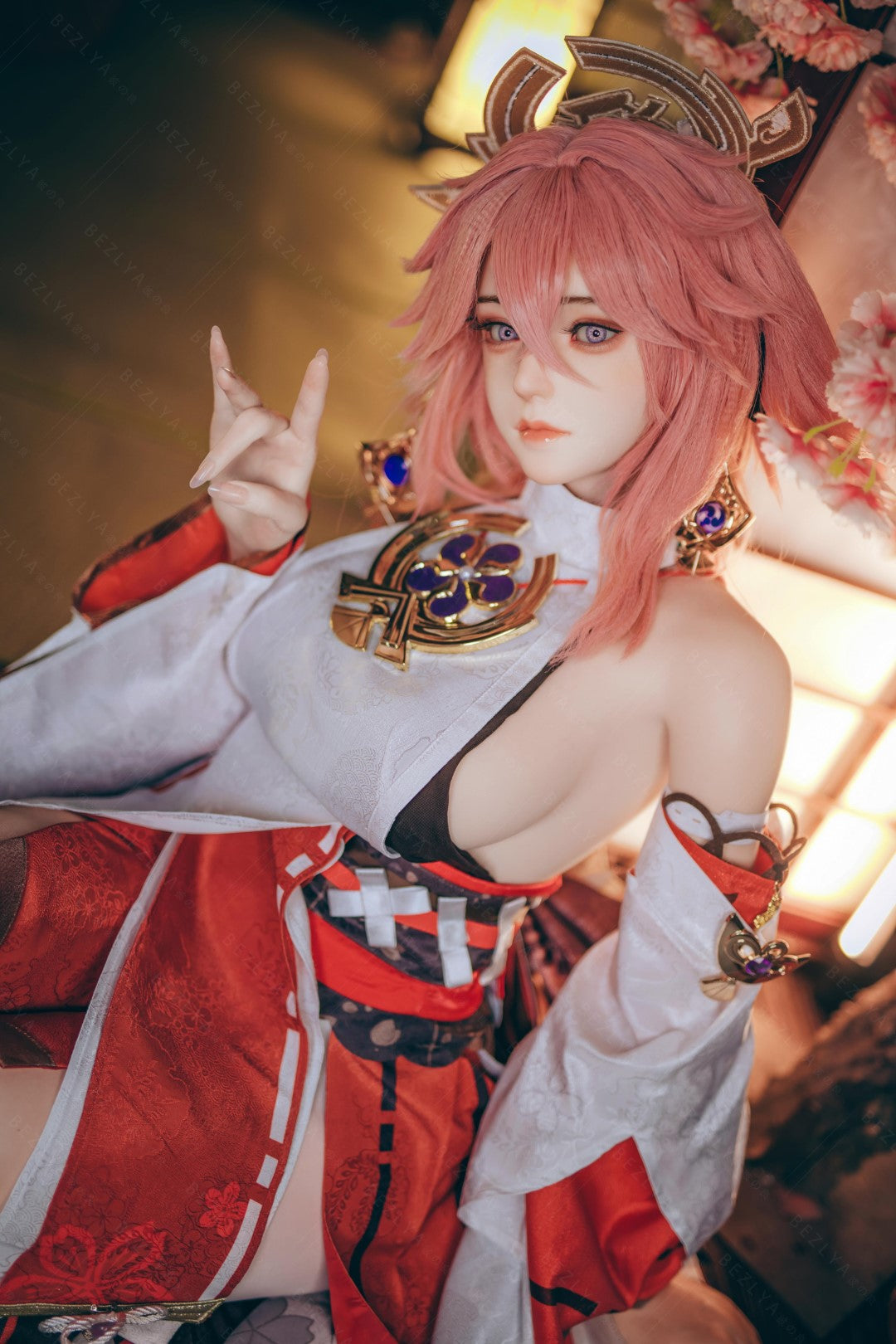 Yae Miko muñeca sexual (Bezlya Doll Copa E de 155 cm (silicona 2,2 CF)