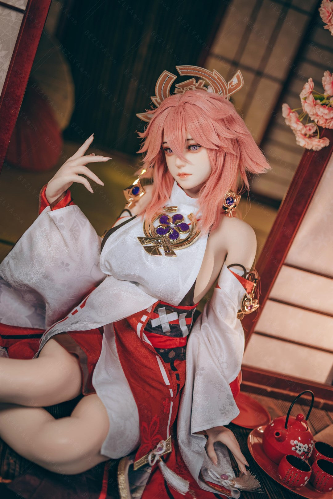 Yae Miko muñeca sexual (Bezlya Doll Copa E de 155 cm (silicona 2,2 CF)