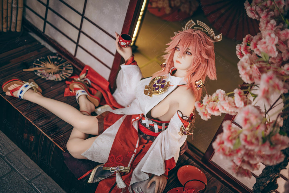 Yae Miko muñeca sexual (Bezlya Doll Copa E de 155 cm (silicona 2,2 CF)