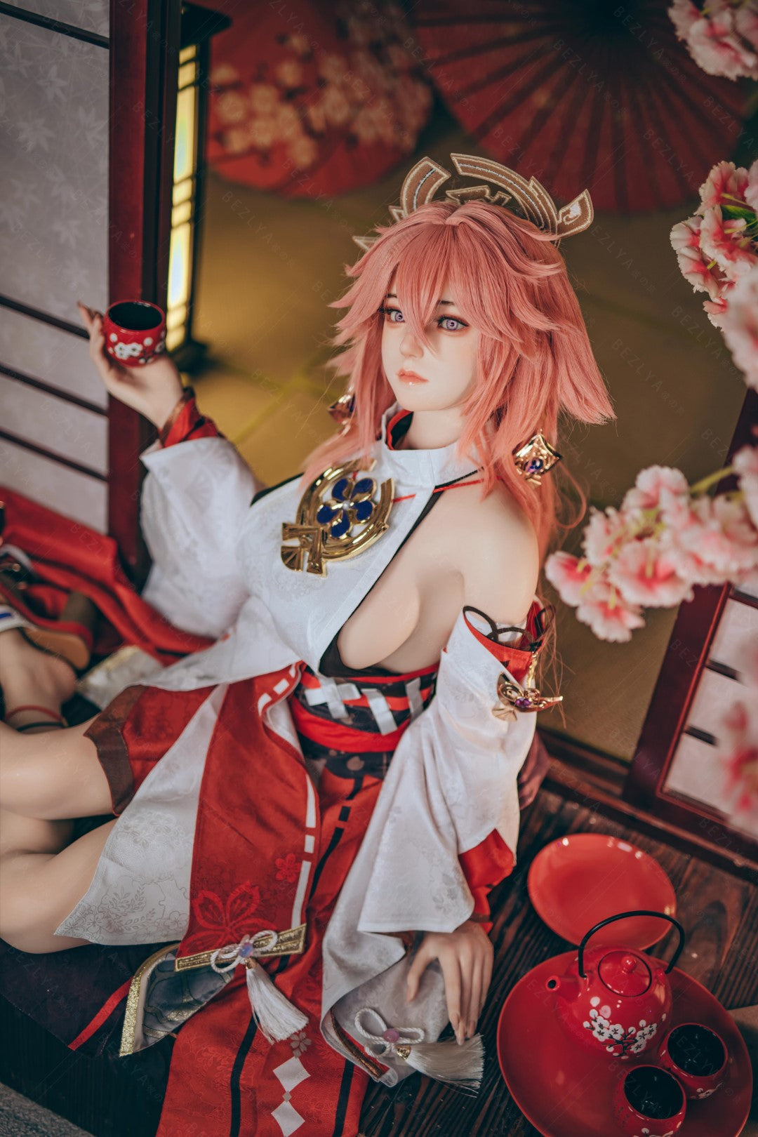 Yae Miko muñeca sexual (Bezlya Doll Copa E de 155 cm (silicona 2,2 CF)