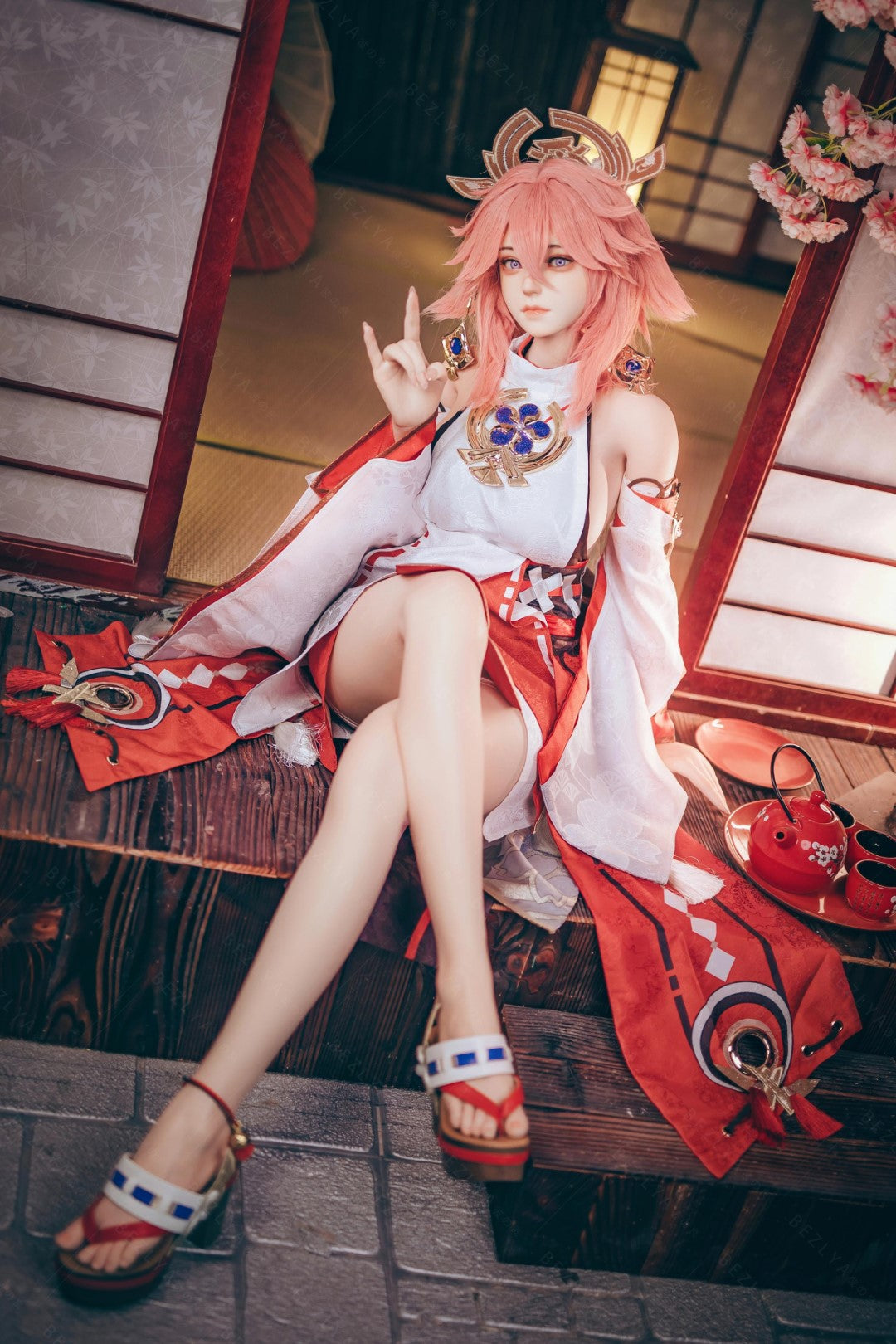 Yae Miko muñeca sexual (Bezlya Doll Copa E de 155 cm (silicona 2,2 CF)