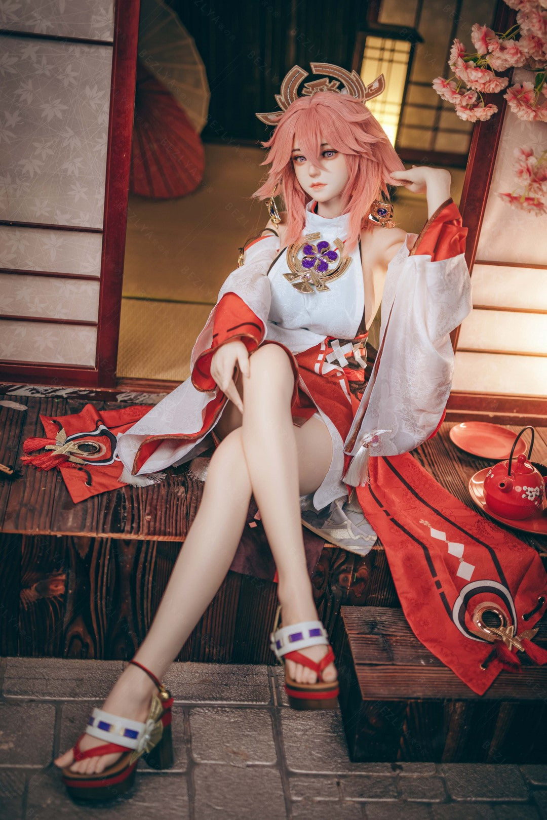 Yae Miko muñeca sexual (Bezlya Doll Copa E de 155 cm (silicona 2,2 CF)