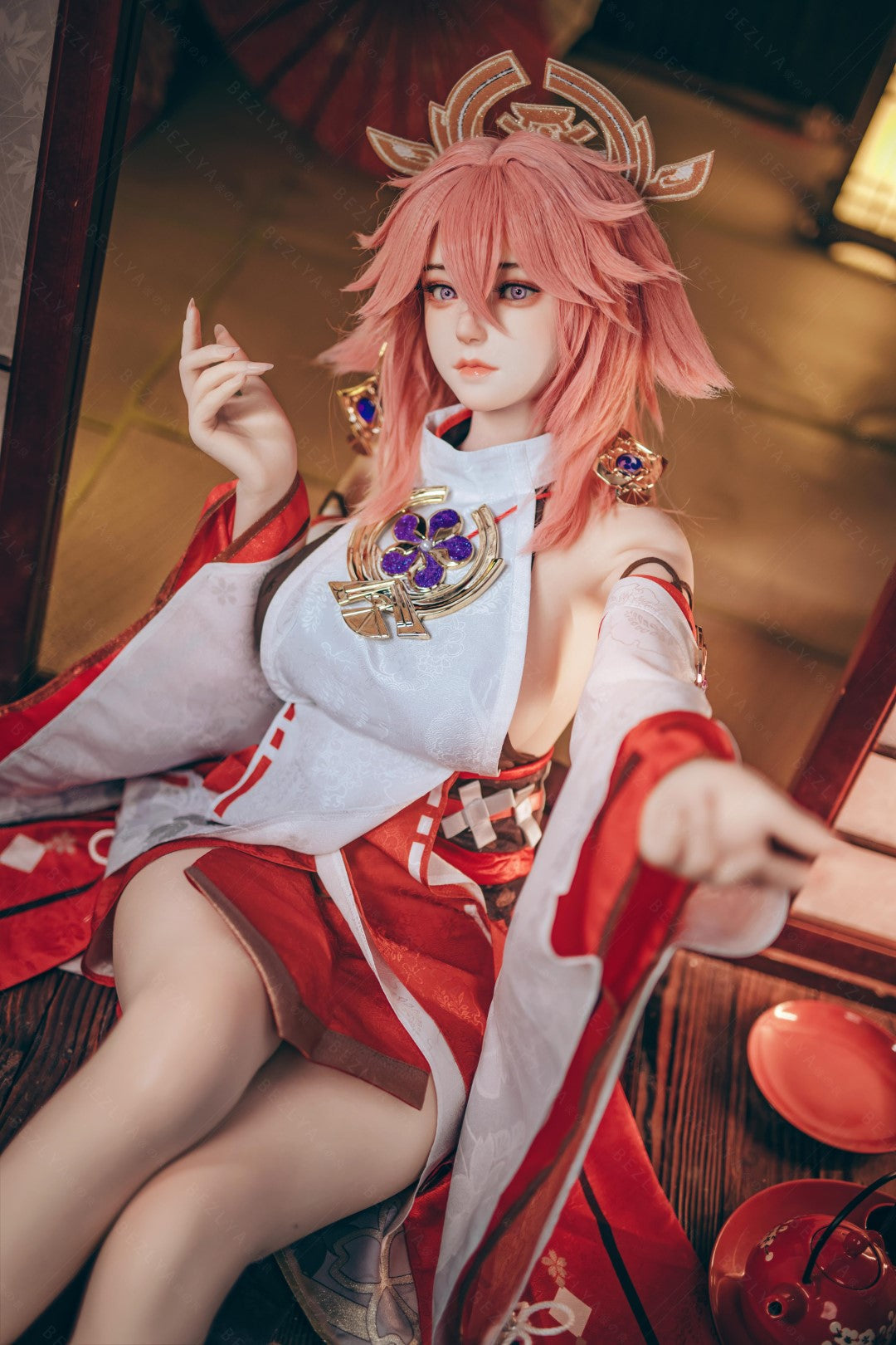 Yae Miko muñeca sexual (Bezlya Doll Copa E de 155 cm (silicona 2,2 CF)