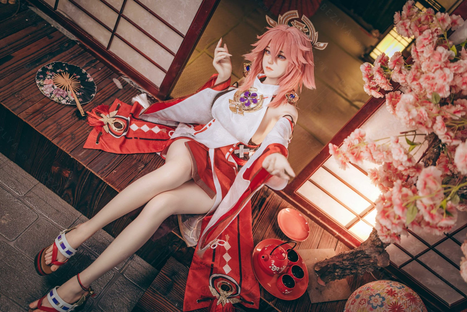 Yae Miko muñeca sexual (Bezlya Doll Copa E de 155 cm (silicona 2,2 CF)