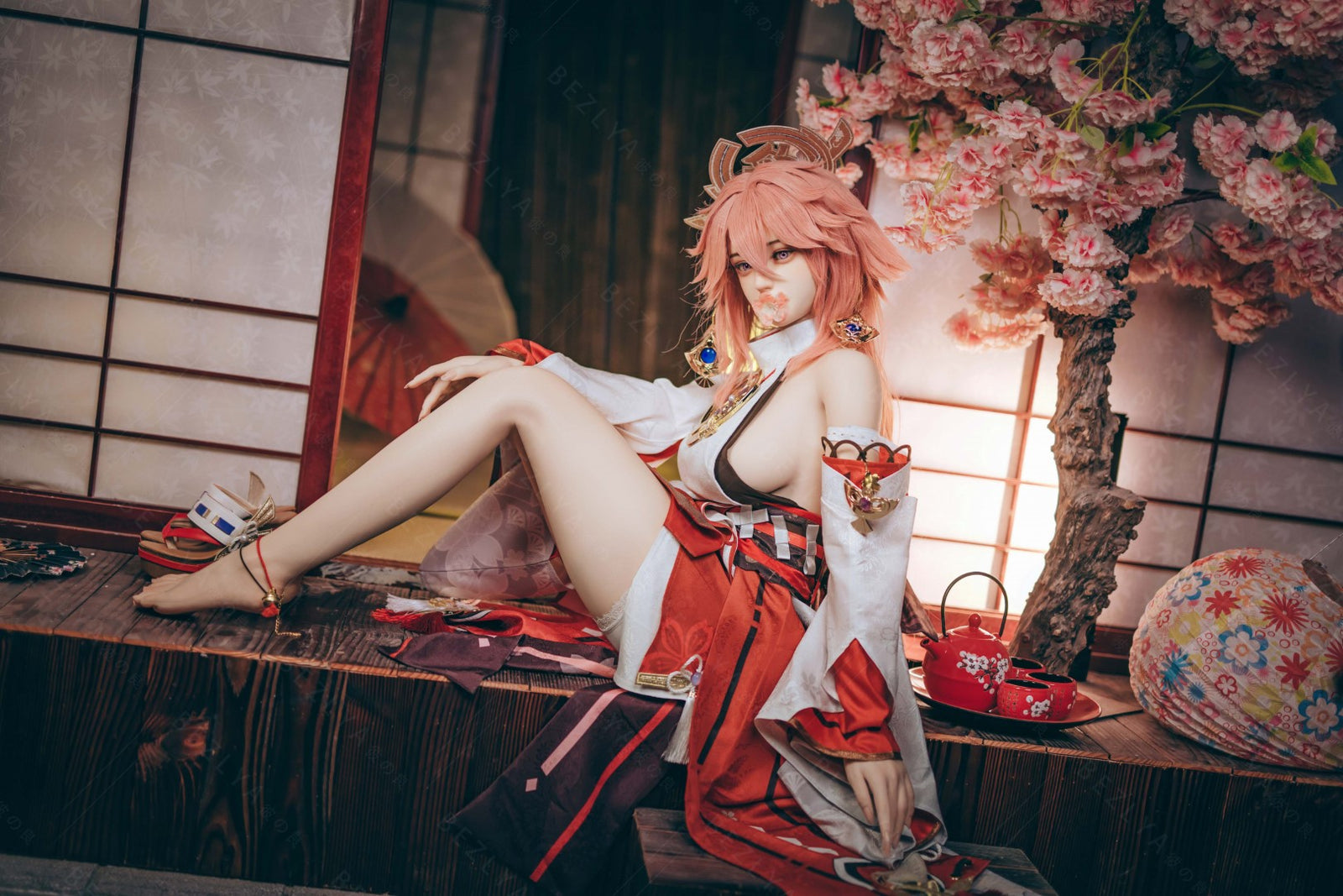 Yae Miko muñeca sexual (Bezlya Doll Copa E de 155 cm (silicona 2,2 CF)