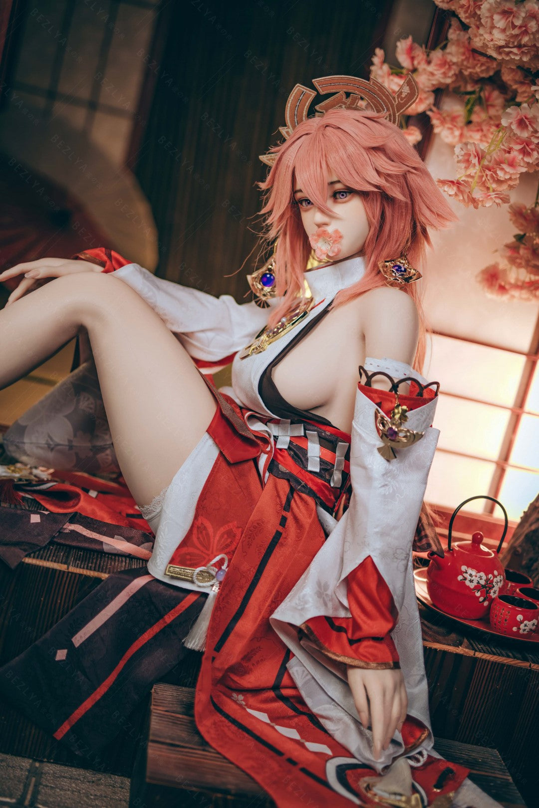 Yae Miko muñeca sexual (Bezlya Doll Copa E de 155 cm (silicona 2,2 CF)