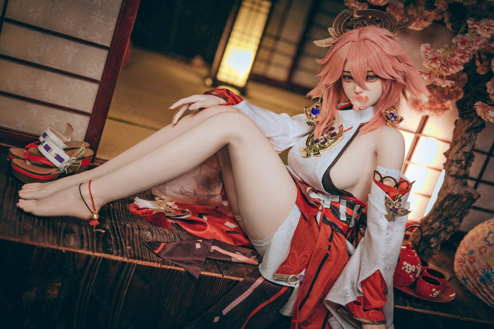 Yae Miko muñeca sexual (Bezlya Doll Copa E de 155 cm (silicona 2,2 CF)