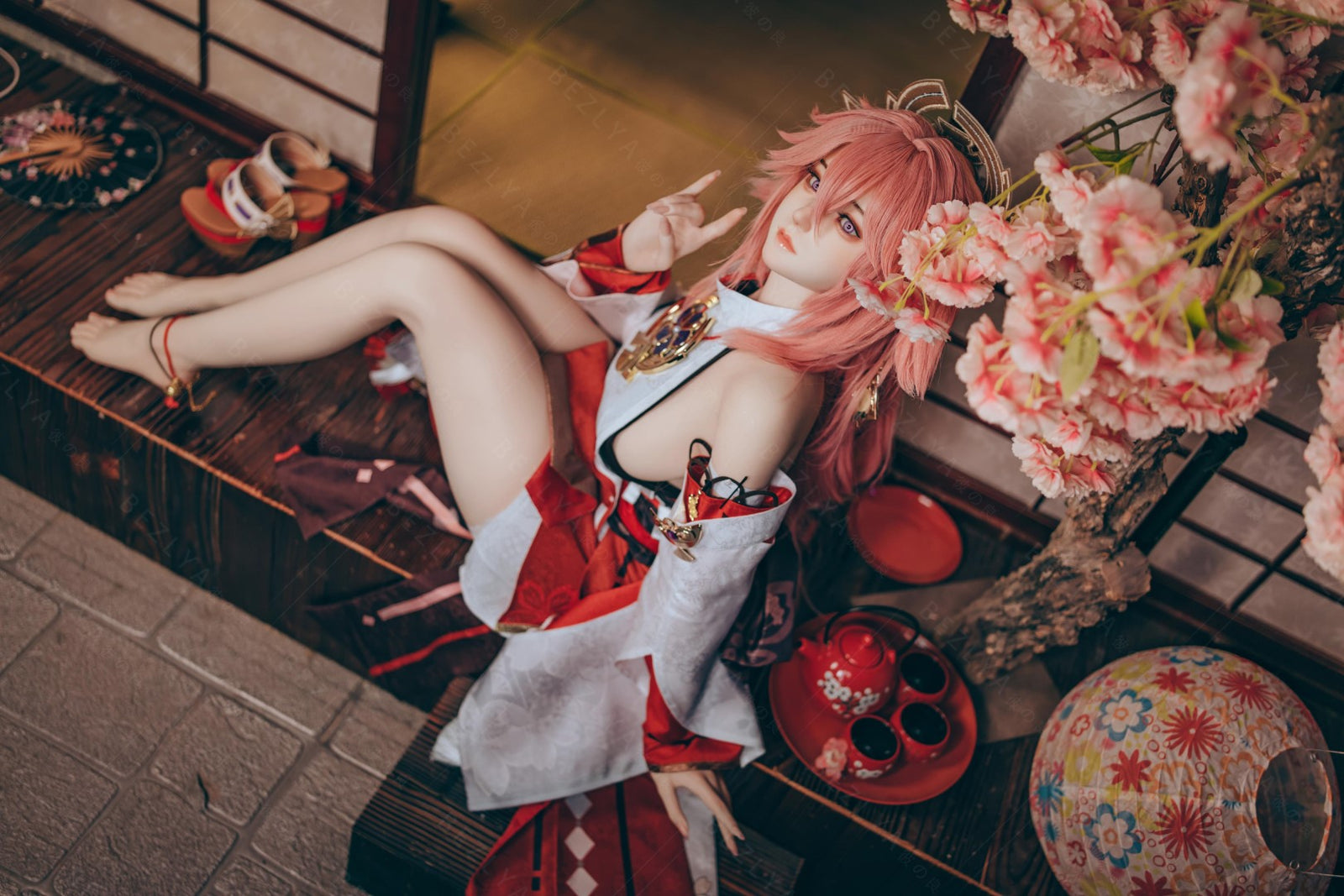 Yae Miko muñeca sexual (Bezlya Doll Copa E de 155 cm (silicona 2,2 CF)