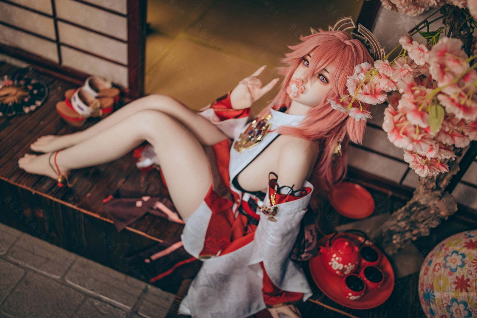 Yae Miko muñeca sexual (Bezlya Doll Copa E de 155 cm (silicona 2,2 CF)