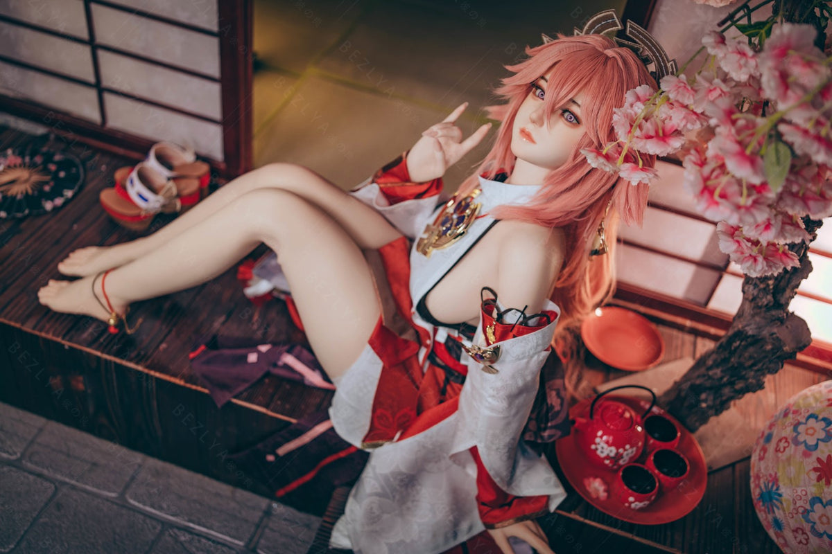 Yae Miko muñeca sexual (Bezlya Doll Copa E de 155 cm (silicona 2,2 CF)