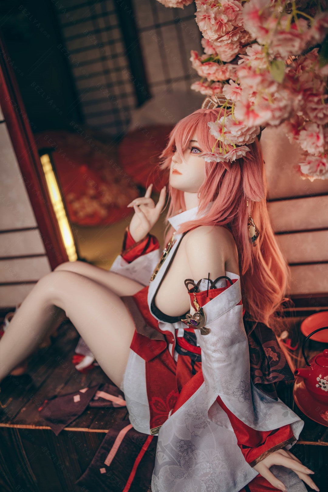 Yae Miko muñeca sexual (Bezlya Doll Copa E de 155 cm (silicona 2,2 CF)