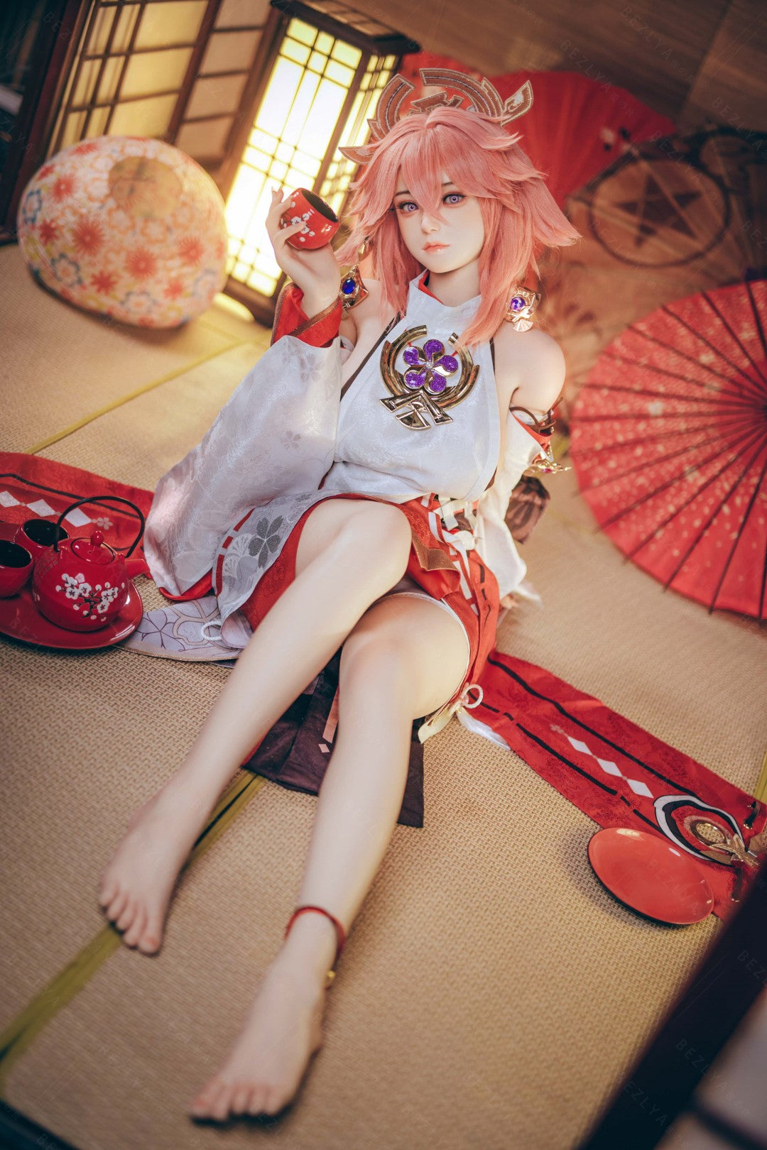 Yae Miko muñeca sexual (Bezlya Doll 155 cm E-CUP 2.2CF Silicona)