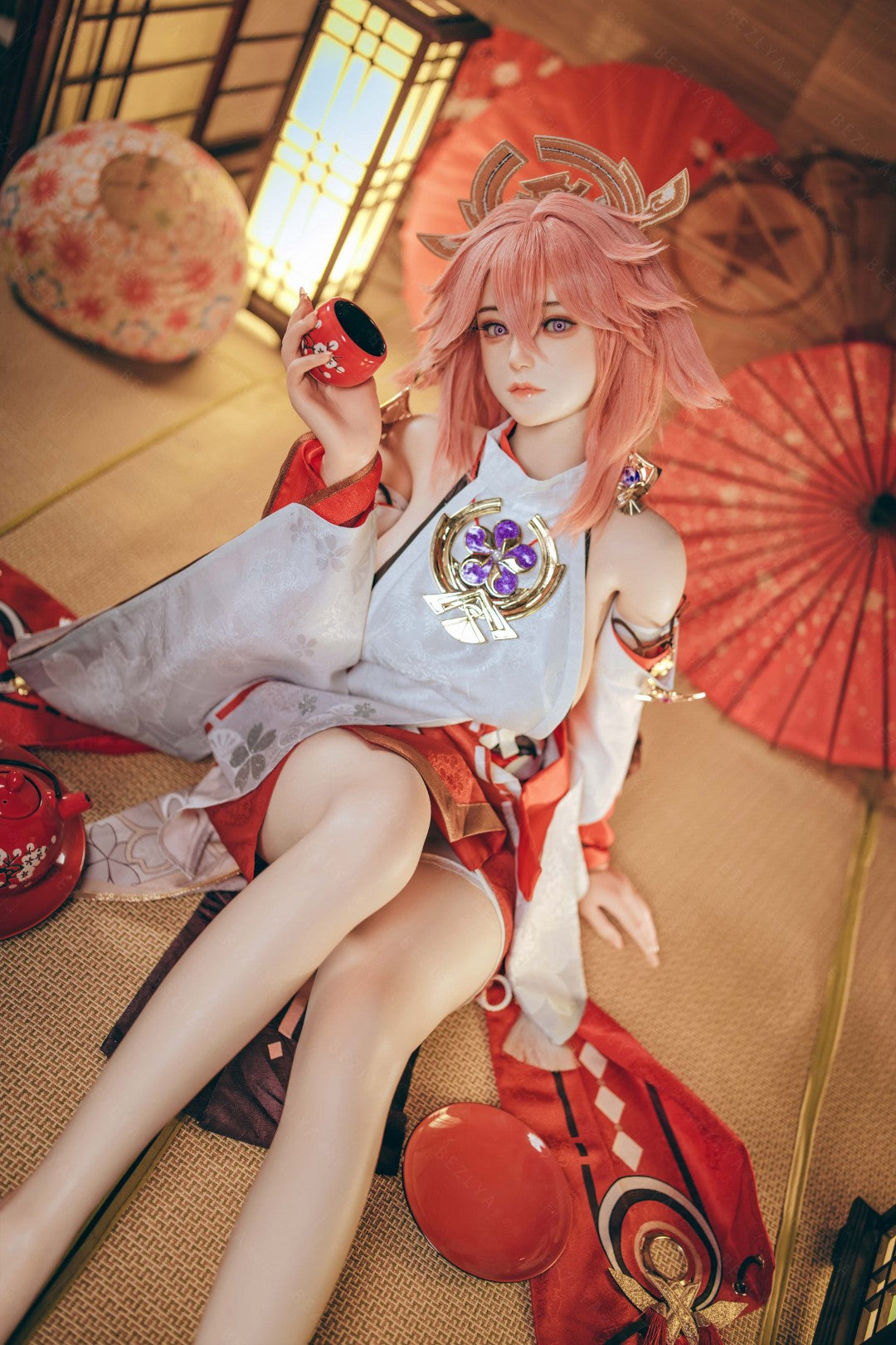 Yae Miko muñeca sexual (Bezlya Doll Copa E de 155 cm (silicona 2,2 CF)