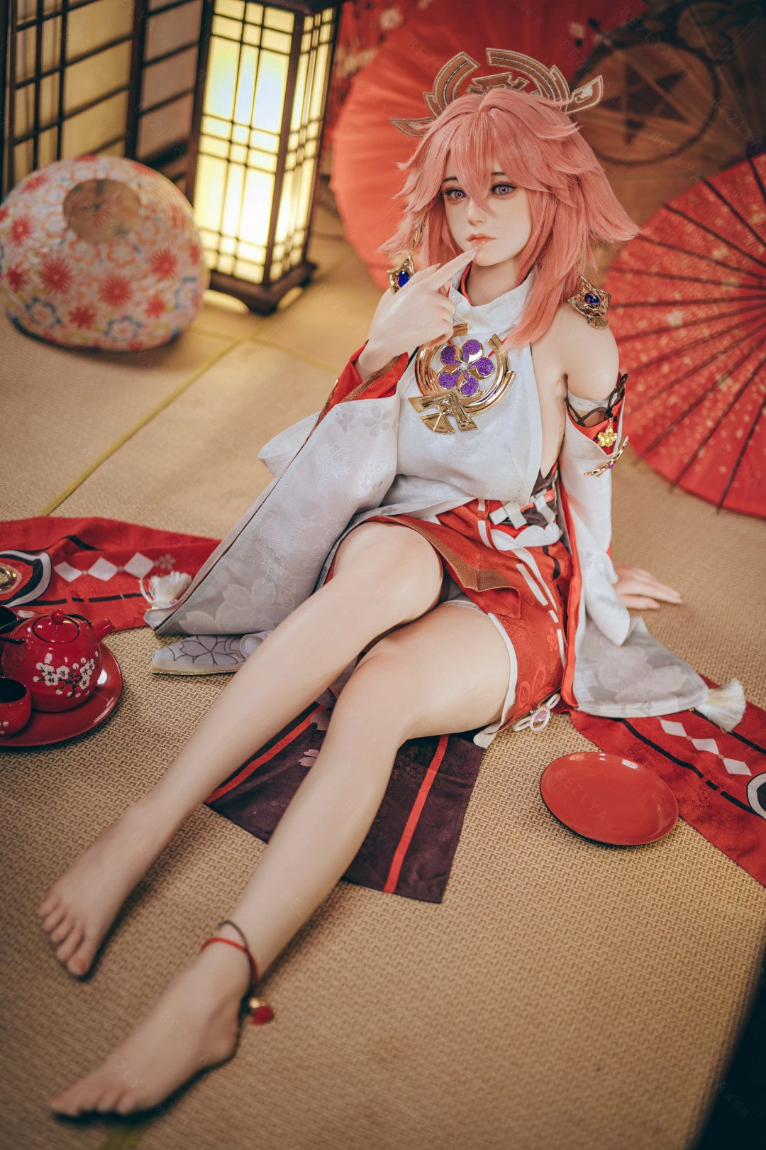 Yae Miko muñeca sexual (Bezlya Doll Copa E de 155 cm (silicona 2,2 CF)