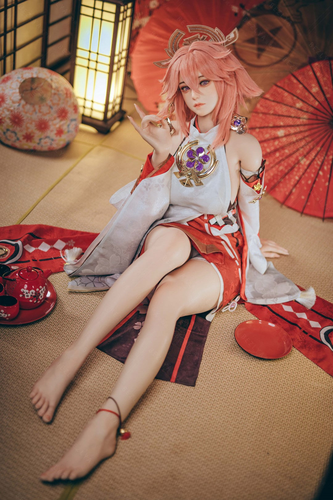 Yae Miko muñeca sexual (Bezlya Doll Copa E de 155 cm (silicona 2,2 CF)