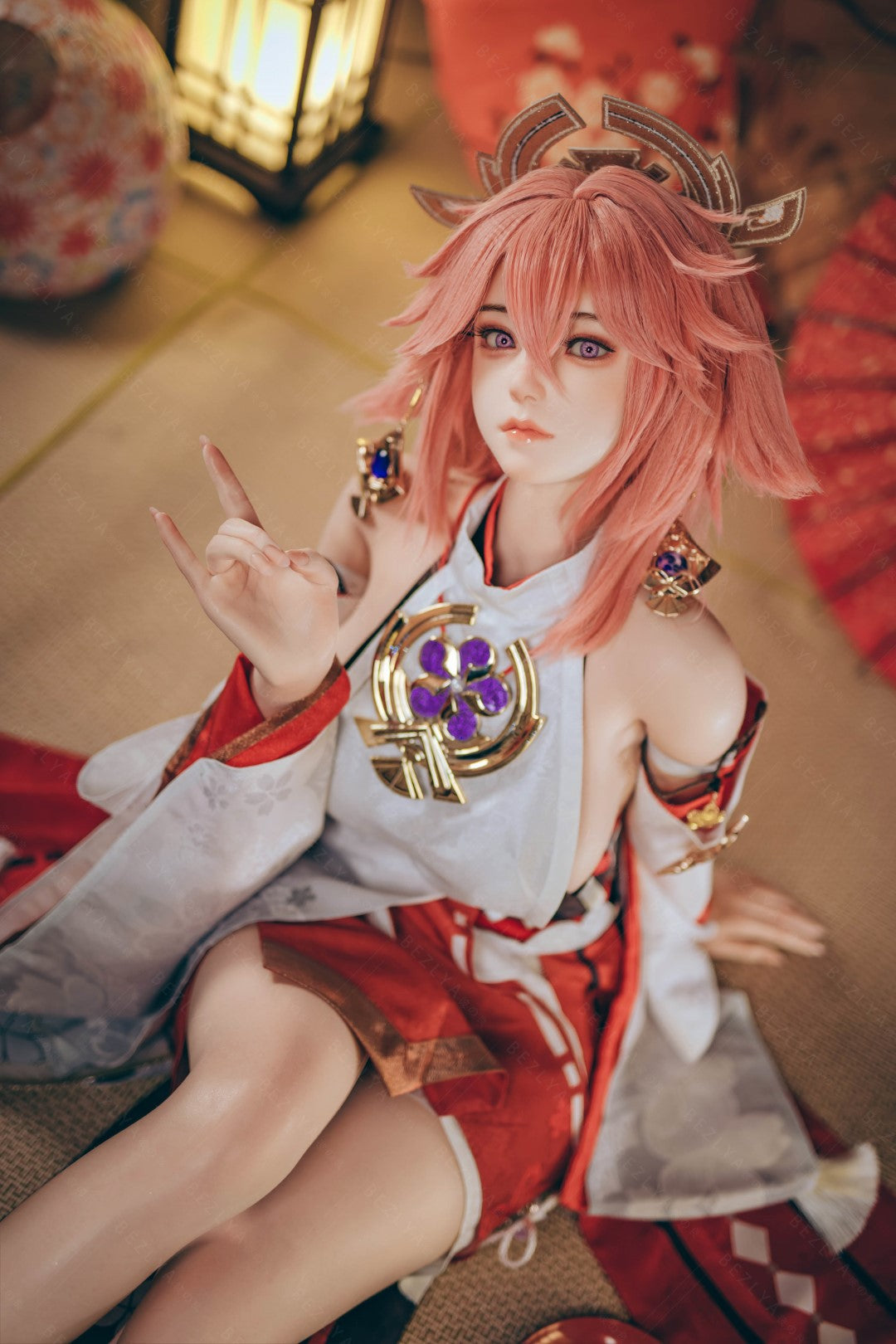 Yae Miko muñeca sexual (Bezlya Doll Copa E de 155 cm (silicona 2,2 CF)