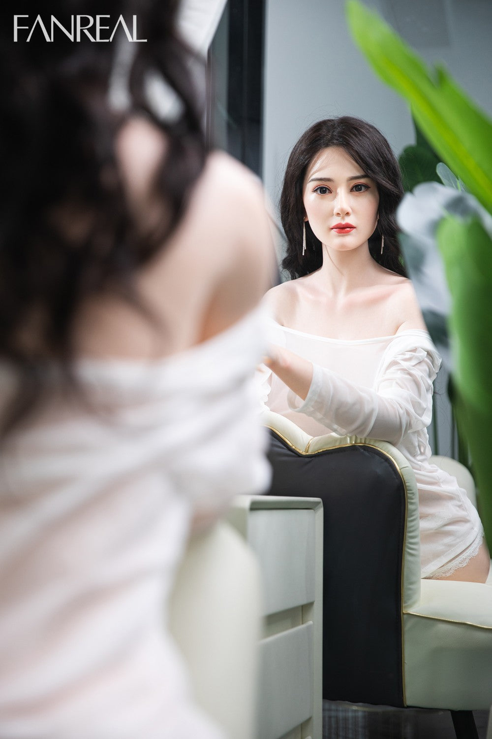 Torso Ling muñeca sexual (FanReal Doll Copa G de silicona de 95 cm)