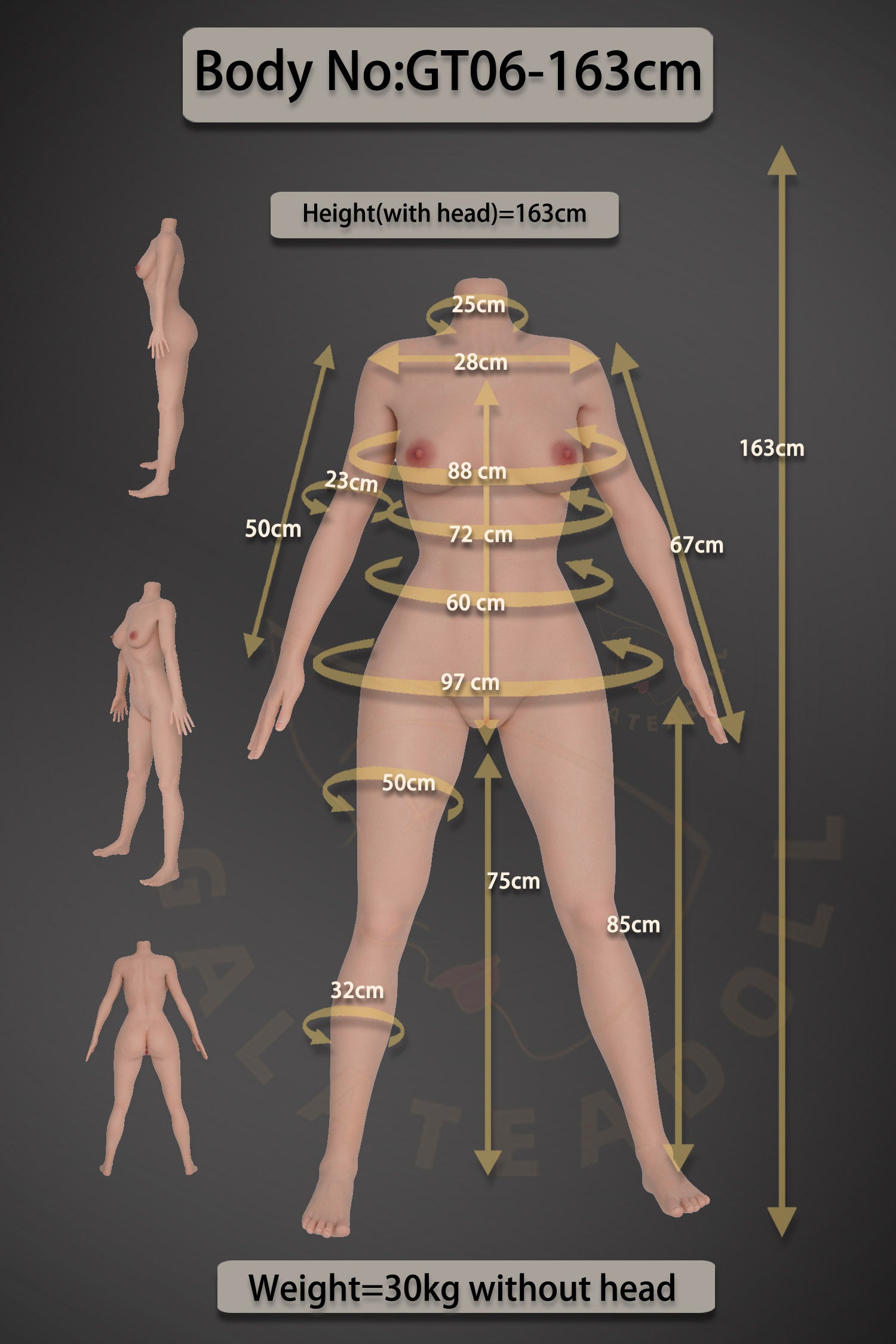 Amanda muñeca sexual (Galatea Doll 163cm D-Kupa #135 Silicona)