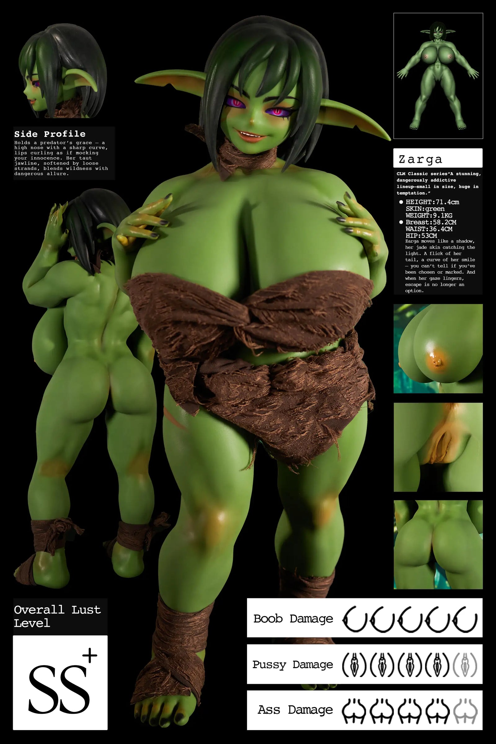 Zarga Night Elf Sexdocka (Climax Doll Mini 70cm V-kupa Silikon)