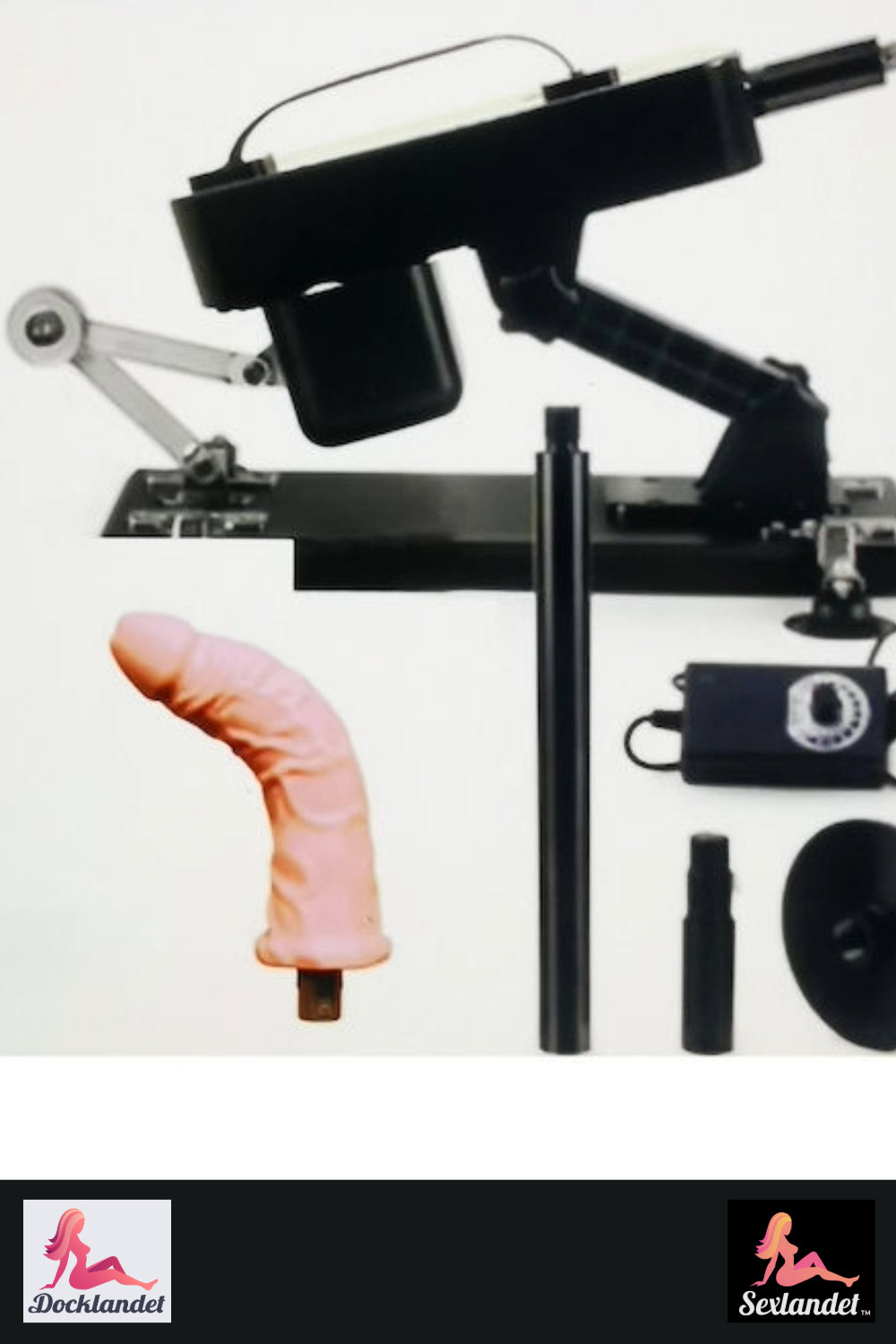Máquina sexual compacta y potente con ángulo ajustable (con enchufes de succión)