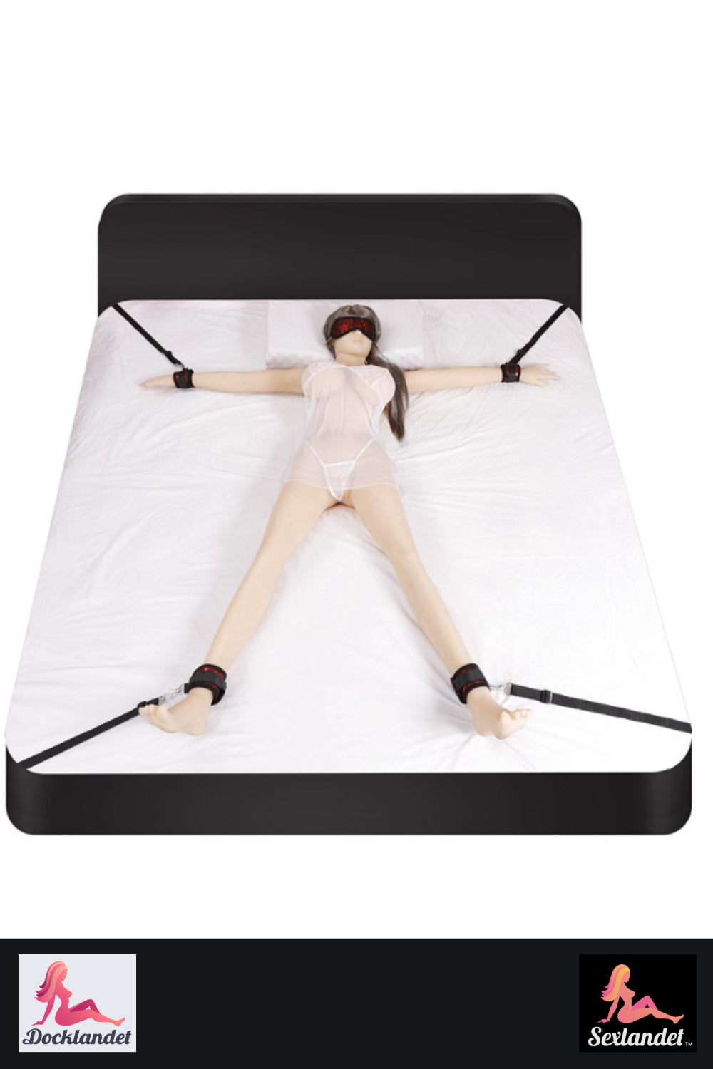 BDSM Kit: esposas, traje de encaje y antifaz (juego de 7 piezas)