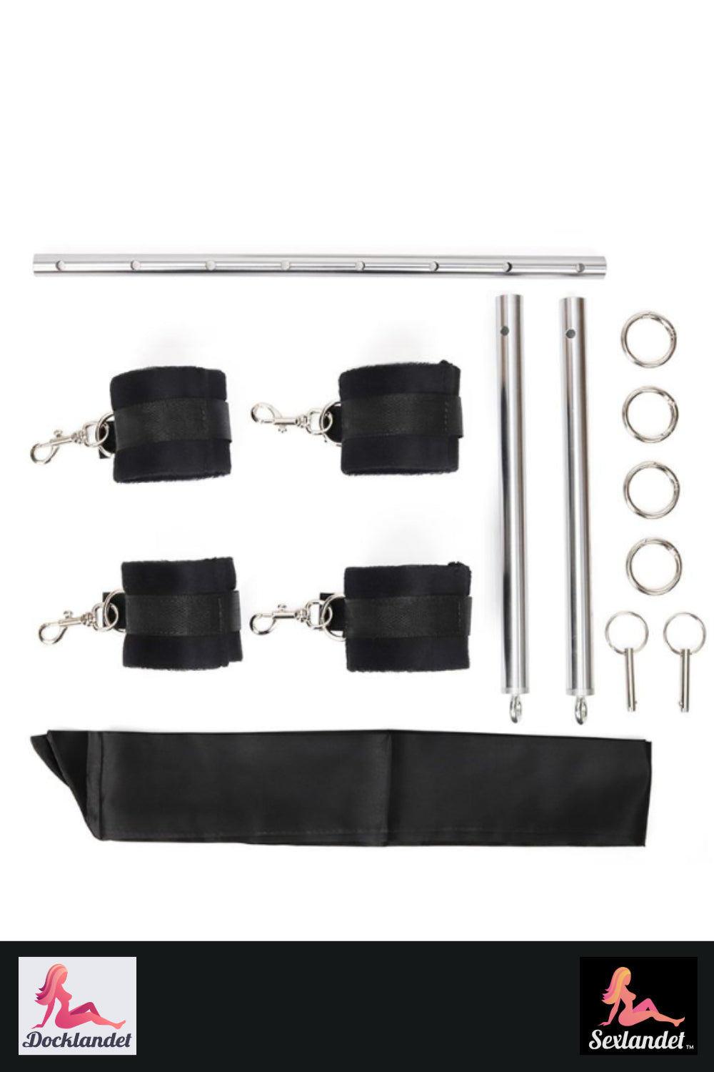 Set de sexo BDSM con esposas, hojas de pie y marco de metal - Kit de esclavitud ajustable para parejas