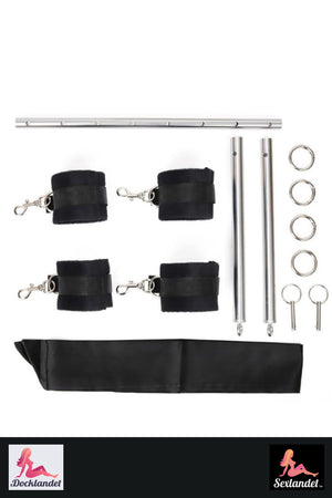 Set de sexo BDSM con esposas, hojas de pie y marco de metal - Kit de esclavitud ajustable para parejas