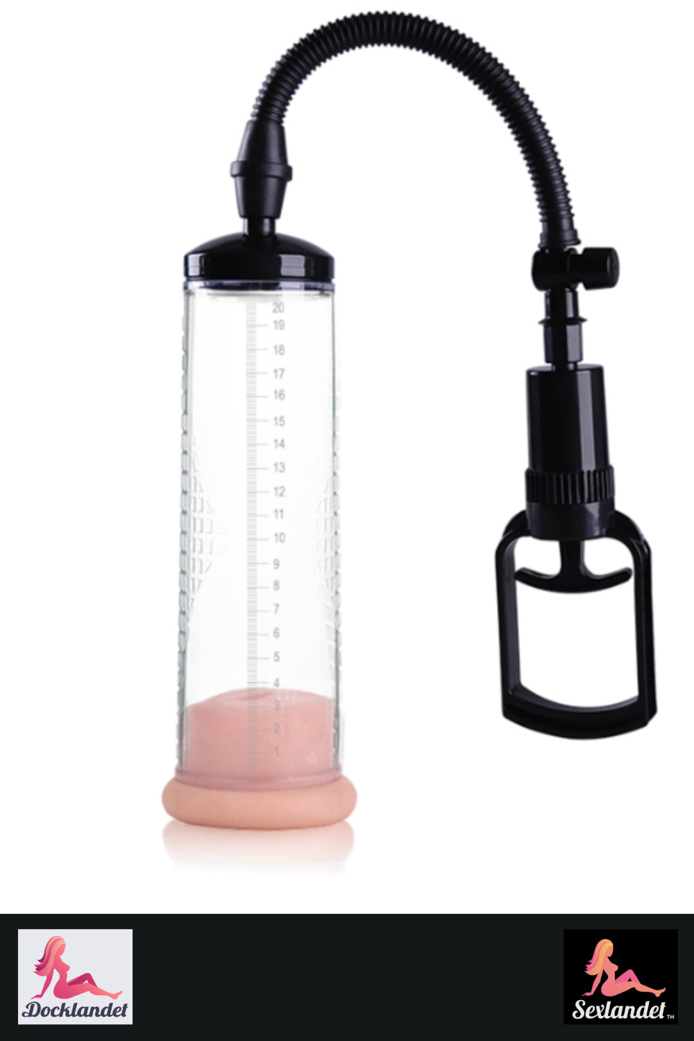 Bomba de pene para aumento y erección más dura - 70 × 220 mm | Diseño negro