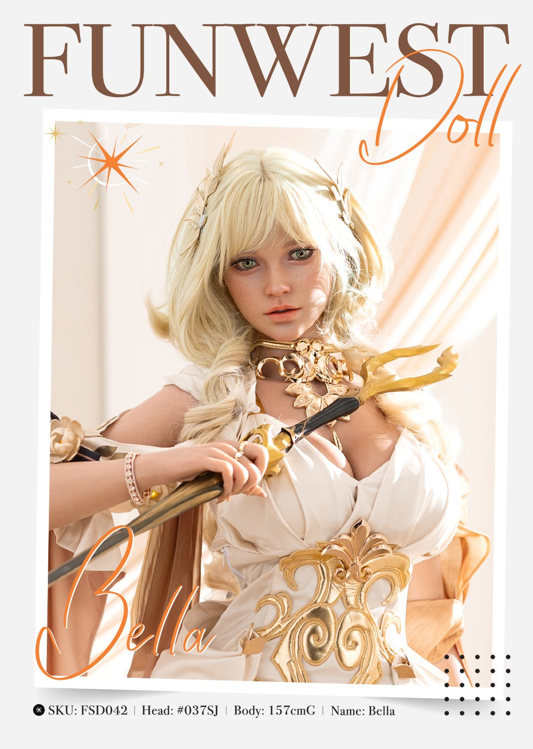 Bella muñeca sexual (FunWest Doll Copa G de 157 cm #037SJ RST silicona)