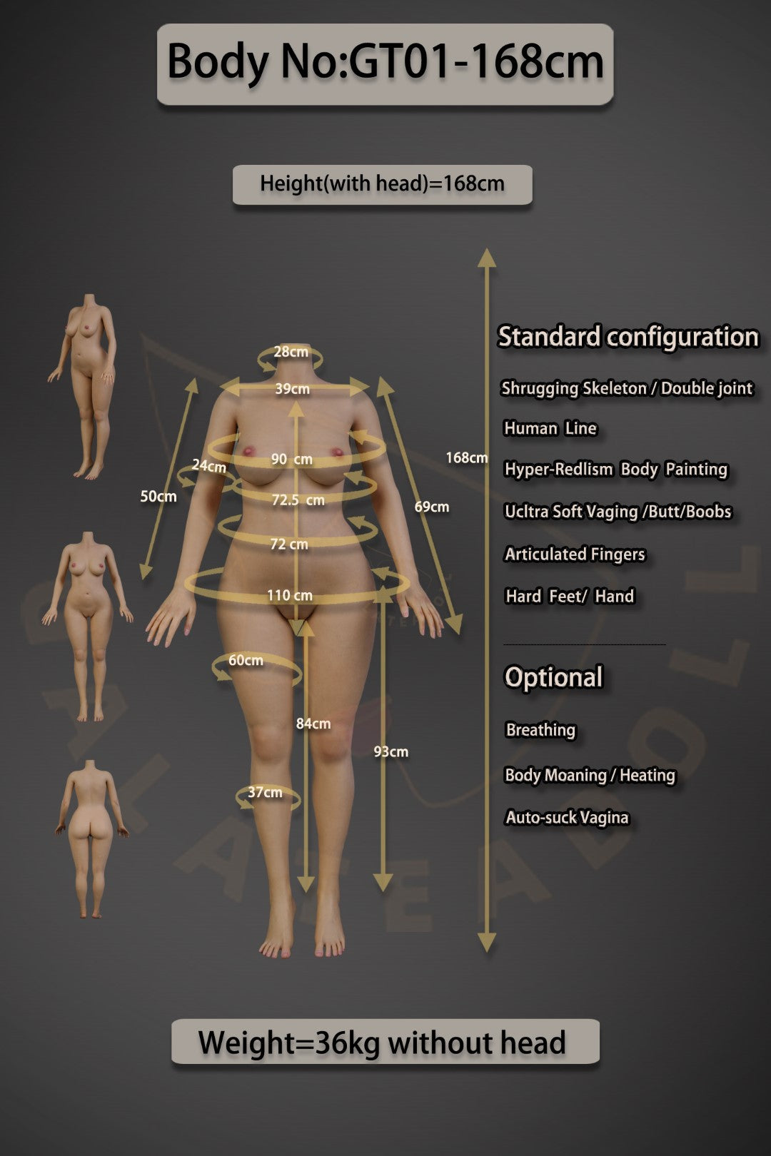 Bella muñeca sexual (Galatea Doll 168 cm Copa C #047 Silicona)