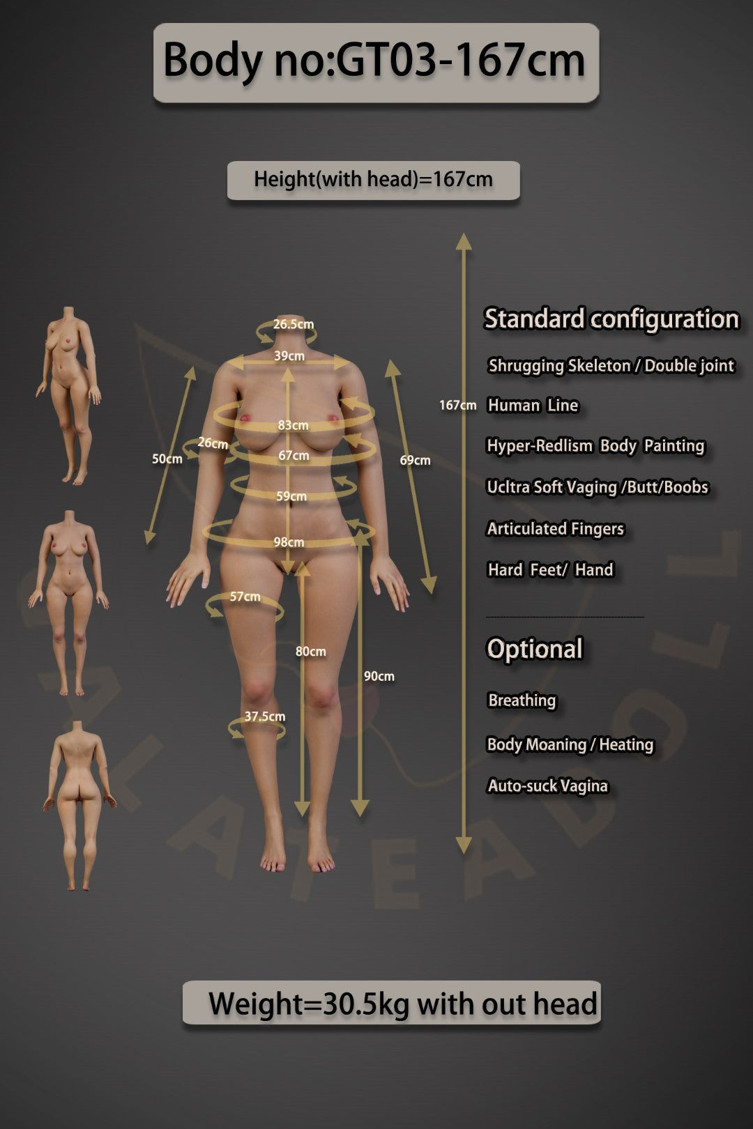 Nadia muñeca sexual (Galatea Doll 167 cm D-Cup #044 Silicona)