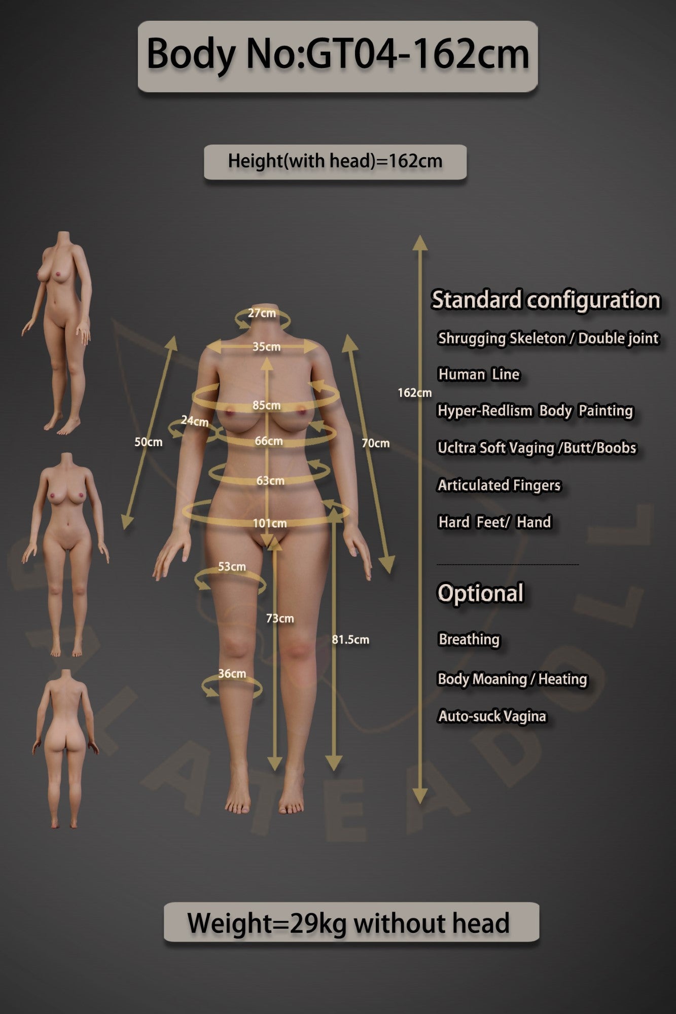 alejandra muñeca sexual (Galatea Doll 162 cm Copa C #043 Silicona)