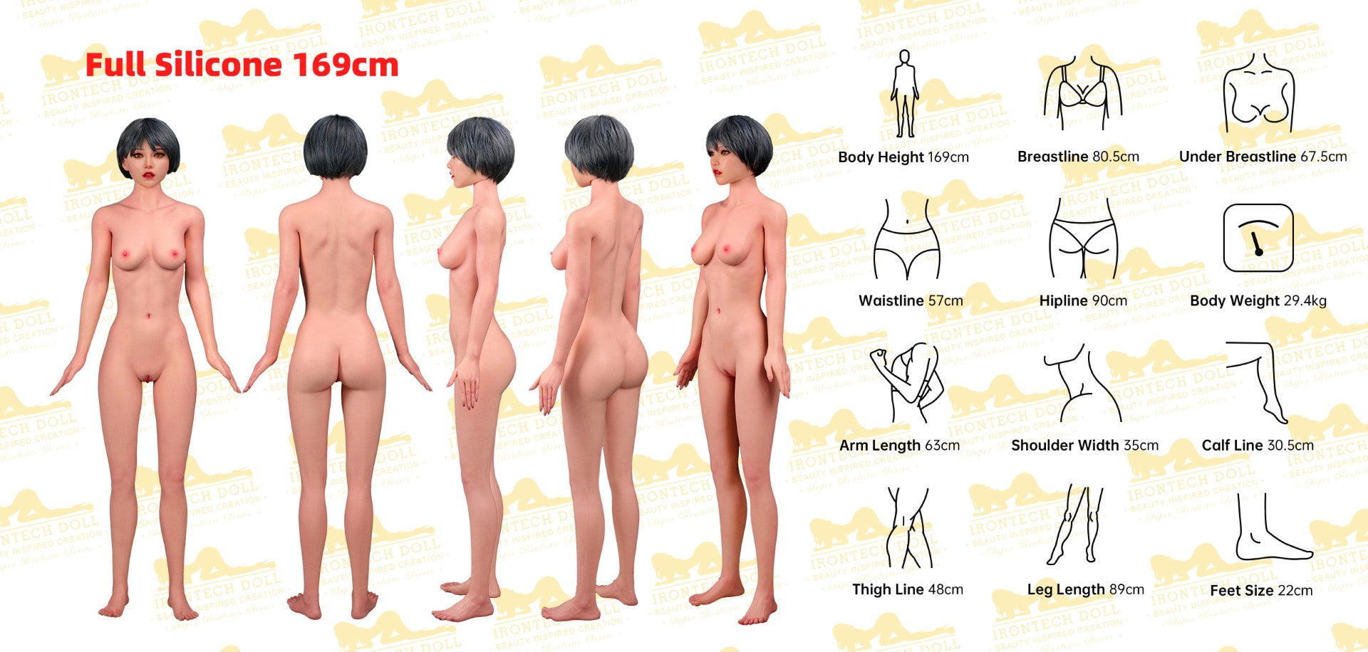 Légalo muñeca sexual (Irontech Doll 169 cm C-CUP S39 Silicona)