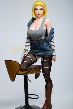 Joline Android 18 muñeca sexual (Irontech Doll 159cm G-CUP S41 Silicona)