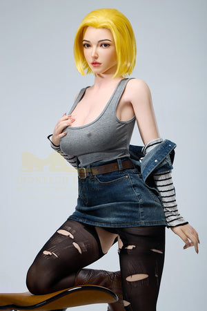 Joline Android 18 muñeca sexual (Irontech Doll 159cm G-CUP S41 Silicona)