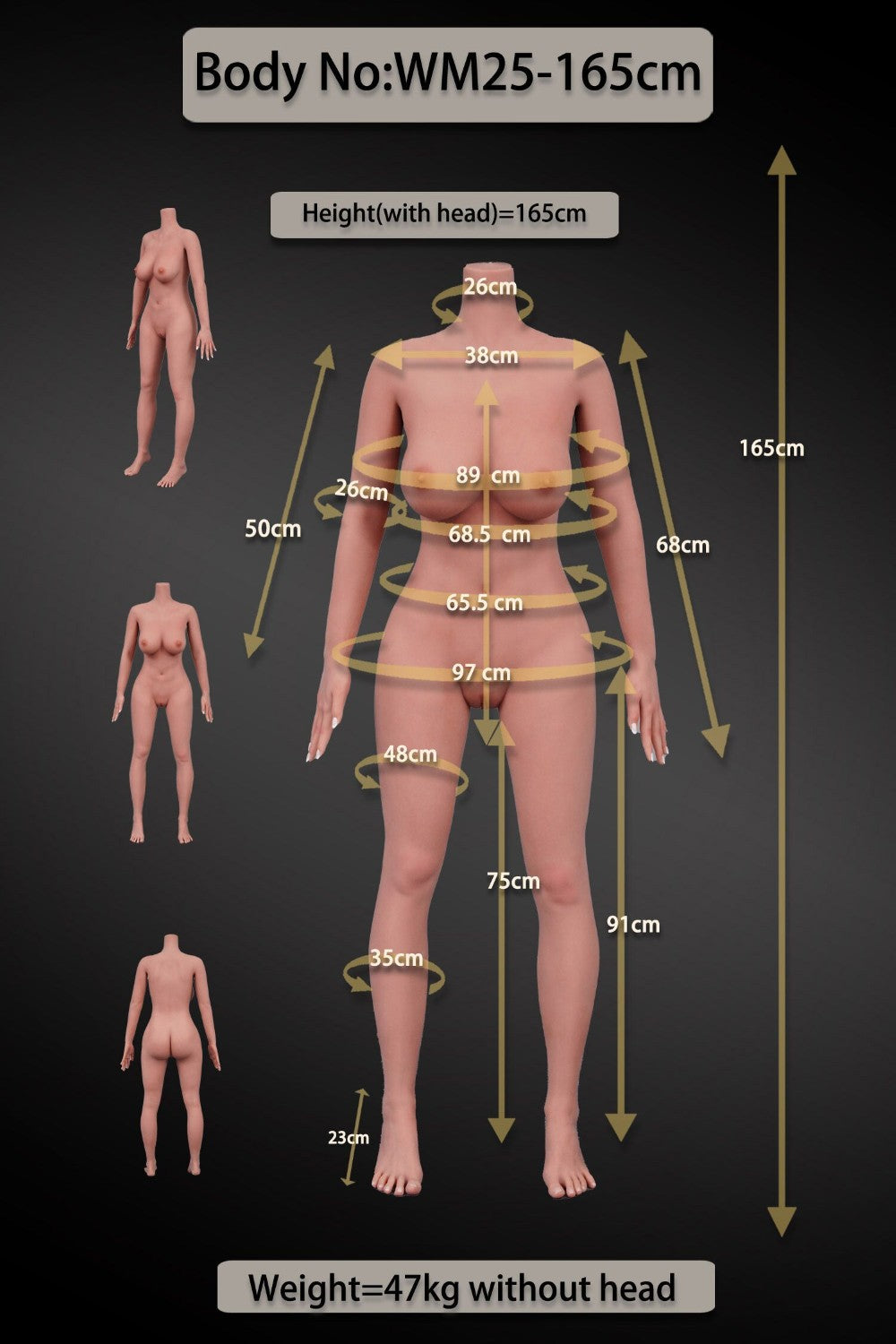 Olinda muñeca sexual (WM-Doll Copa D de 165 cm #SS182 TPE+silicona)