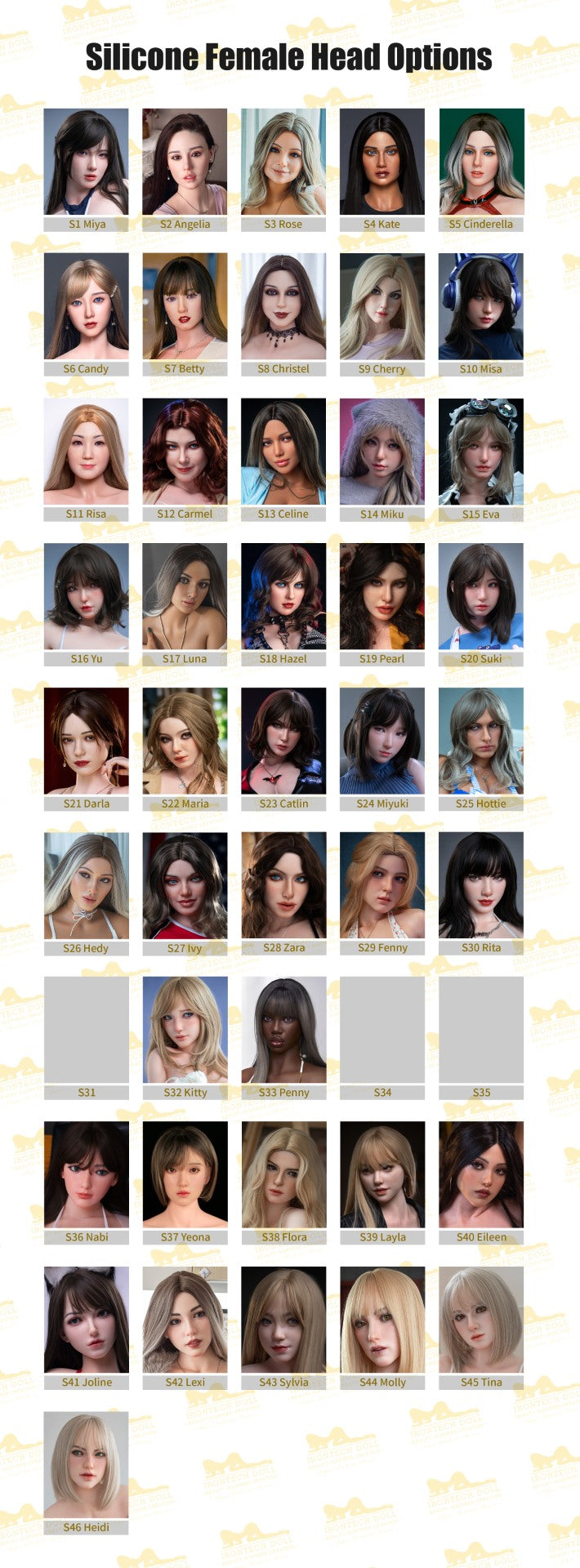 cabeza adicional (Irontech Doll Originales de silicona)