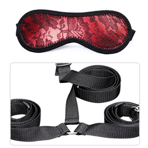 Kit BDSM: esposas, atuendo de encaje y máscara para ojos (colocados con 7 partes)