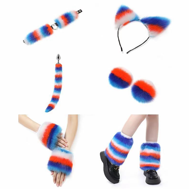 Atuendo peludo en piel colorida (colocada con 11 partes)