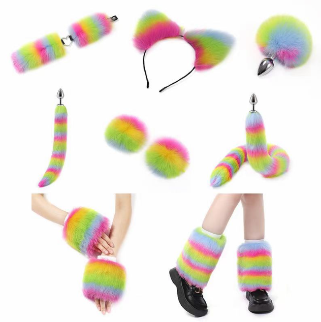 Atuendo peludo en piel colorida (colocada con 11 partes)