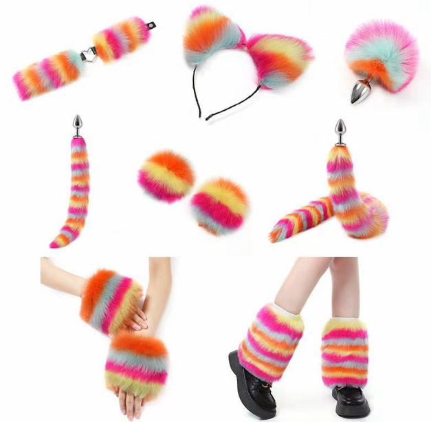 Atuendo peludo en piel colorida (colocada con 11 partes)