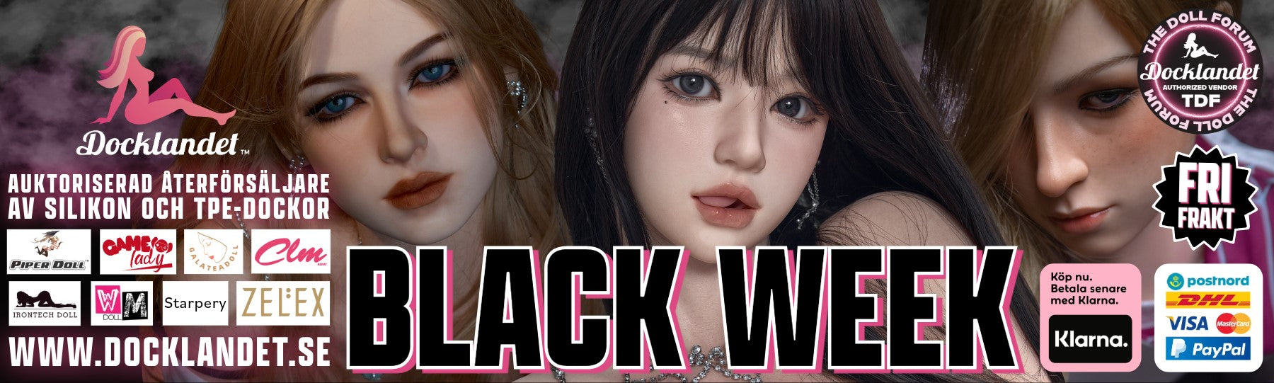 Sexdocka av högsta kvalitet. Hos Docklandet hittar du världens främsta sexdockor från de kändaste dock-märkena. På bilden syns 3 sexdockor från märket Irontech Doll. Vare sig du behöver en billig sexdocka eller en exklusiv realistisk sexdocka av silikon, så har vi garanterat det bästa för dig! Fri frakt på alla sexdockor och 2-4 dagars leveranstid på sexdockor i lager. Sexdocka kan även kallas för real doll. 