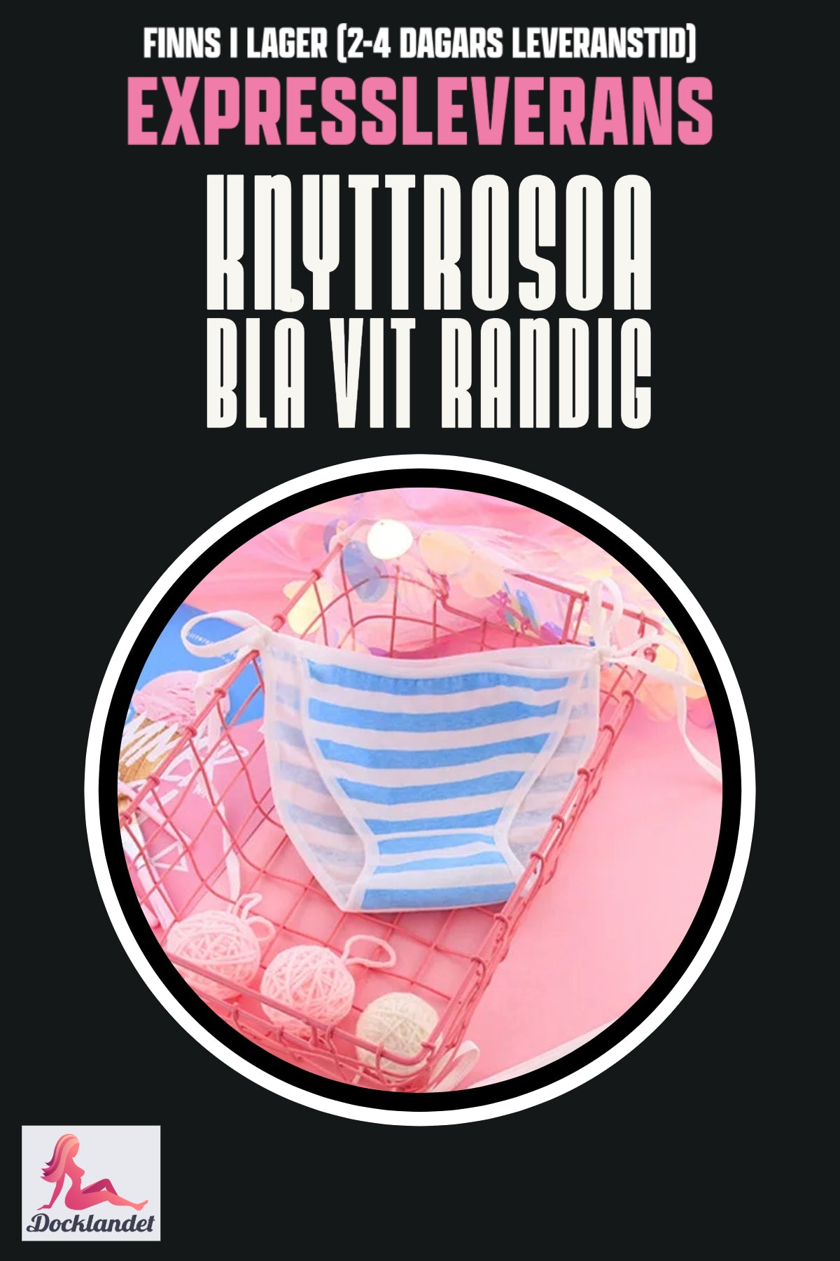 Rosa de corbata para muñeca sexual (Rosa/Azul blanco, rayado)