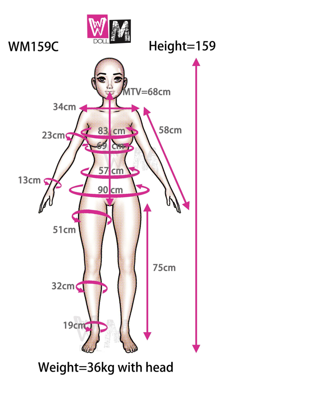Claro muñeca sexual (WM-Doll 159 cm C-CUP #326 TPE)